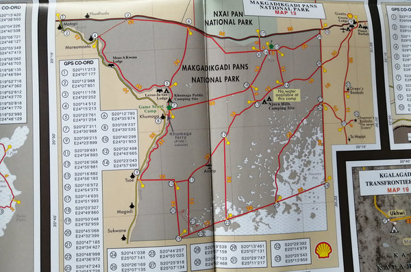 Shell Tourist Map of Botswana