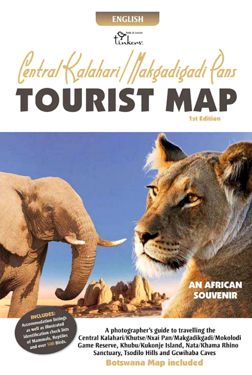 Tinkers Central Kalahari & Makgadikgadi Pans Tourist Map